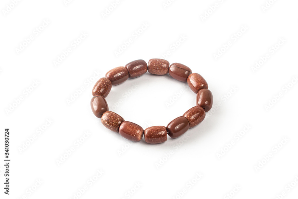 Aventurine bracelet on a white background isolate Aventurine bracelet on a white background isolate