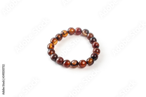 Carnelian bracelet on a white background isolate