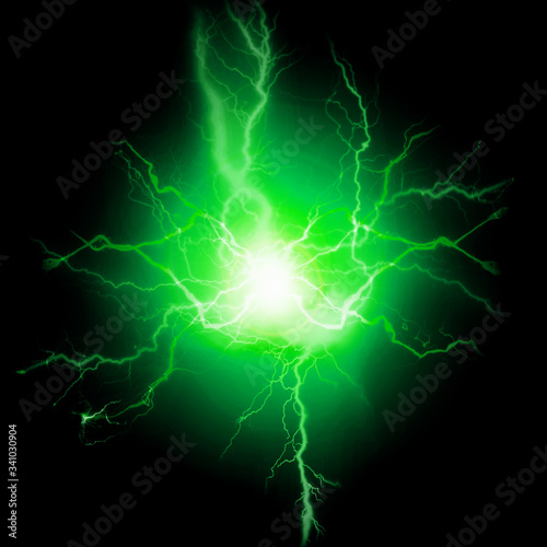 Lightning Energy Electricity Bolts Green Pure Power