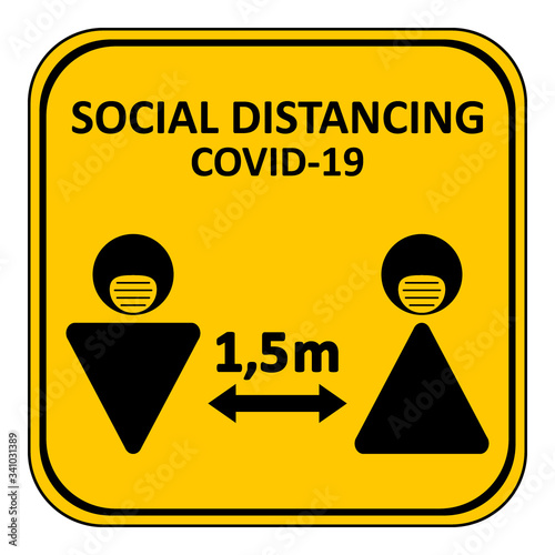 Illustration of social distancing.