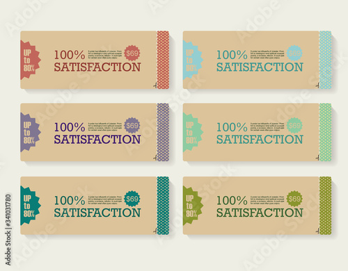 Set of sale labels, paper tags, paper layers design.