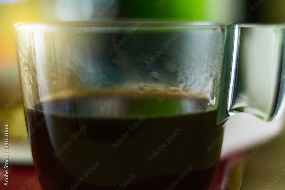 tasty glass cup with fresh coffee tasty glass cup with fresh coffee
