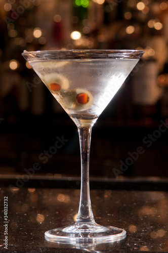 Vodka Gin Martini with Two Olives