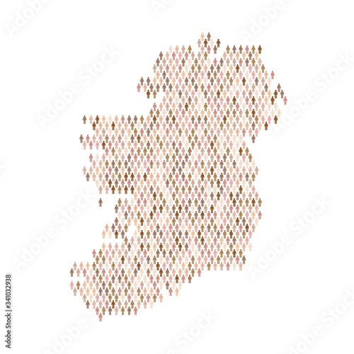 IrealndIreland population infographic. Map made from stick figure people