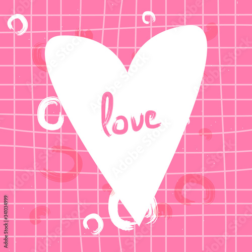 Pink love background. Mini postcard