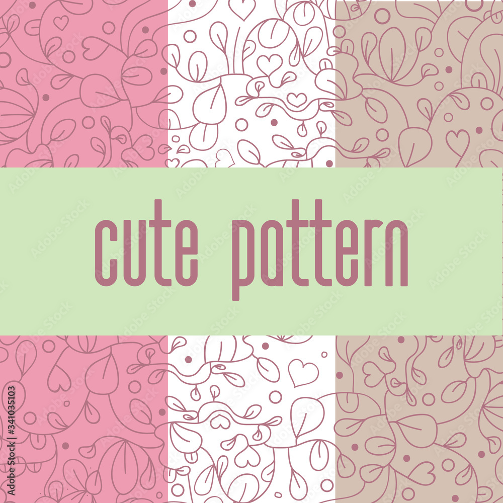 Romantic pattern. Spring background. Pink shades.