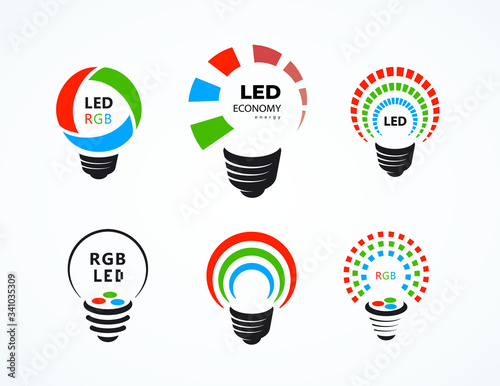 Led lightbuld logo symbol sign economy Lamp set
