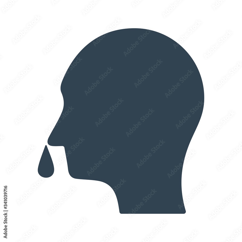 Runny nose icon. Virus infection, flu sign. Flat design. Runny nose icon. Virus infection, flu sign. Flat design.