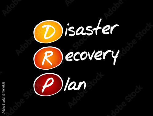 DRP - Disaster Recovery Plan acronym, business concept background