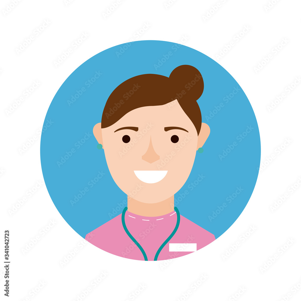 female doctor character block and flat style female doctor character block and flat style