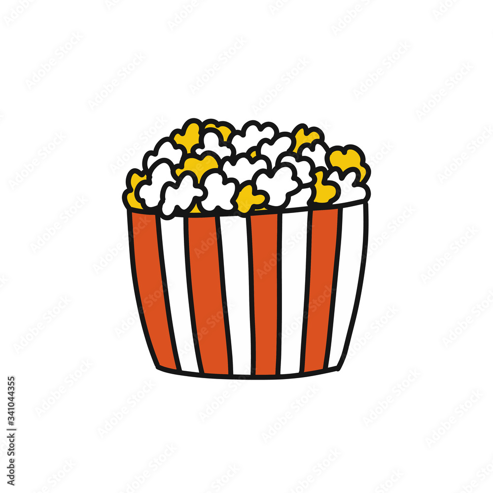 pop corn doodle icon, vector illustration pop corn doodle icon, vector illustration