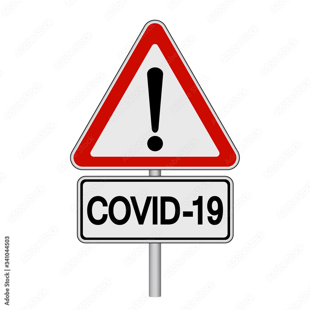 COVID-19 Sign - Stop Coronsvirus - Vector Illustration - Isolated On White Background COVID-19 Sign - Stop Coronsvirus - Vector Illustration - Isolated On White Background