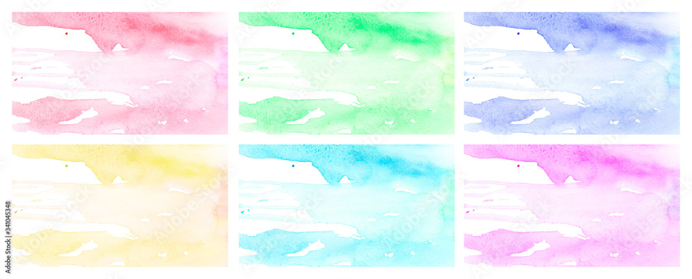A collection of rainbow horizontal drips. Abstract background for website, banner