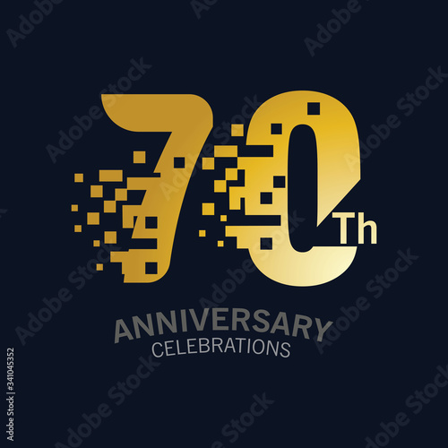 70 Year Anniversary logo template. Design Vector template for celebration