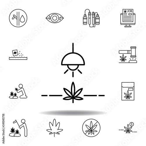 farming, marijuana outline icon. Set can be used for web, logo, mobile app, UI, UX on white background