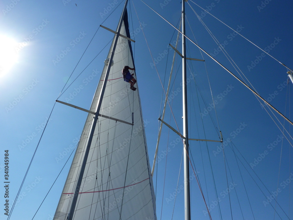 Fototapeta premium sailing ship mast sail boat