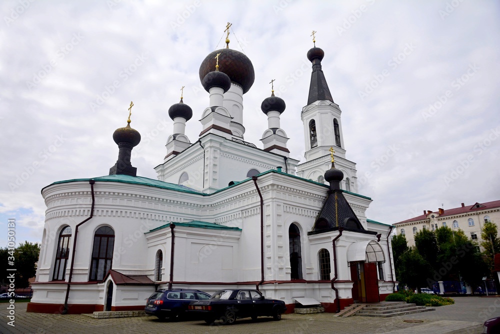 The Cathedral of the Three Saints is the main Orthodox church in Mogilev. Belarus.
