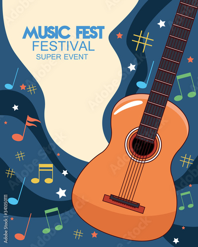 music fest poster with acoustic guitar