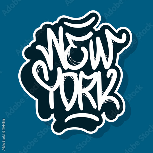 New York City Nyc Usa Hand Drawn Lettering Vector Design.