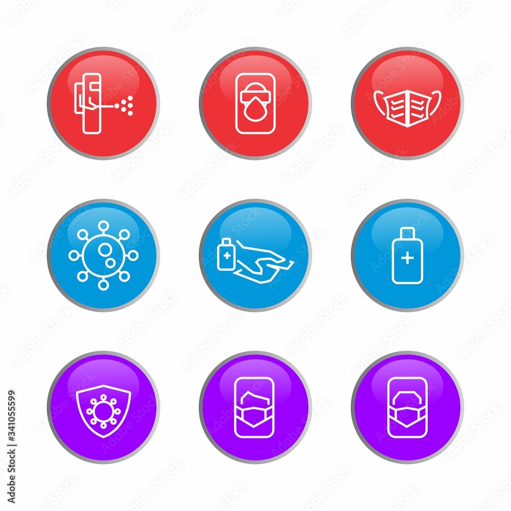 3d icon with coronovirus theme. Includes icons such as bacteria, pandemia, masks, viruses, ncov, for mobile applications and website design.