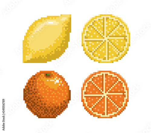 Wallpaper Mural pixel art orange and lemon icon, vector Torontodigital.ca