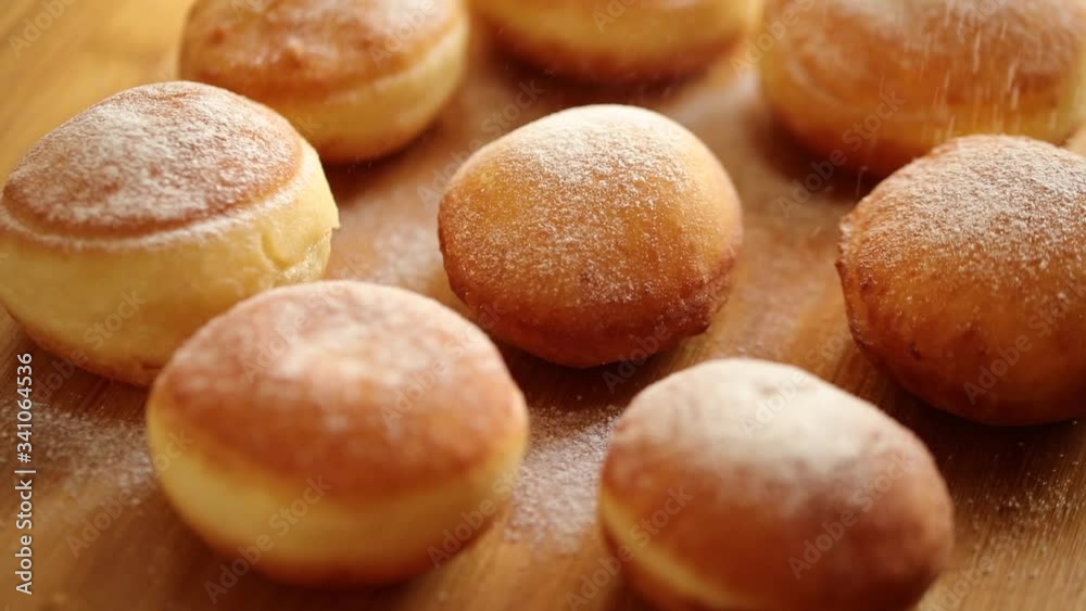 donuts on a wooden table