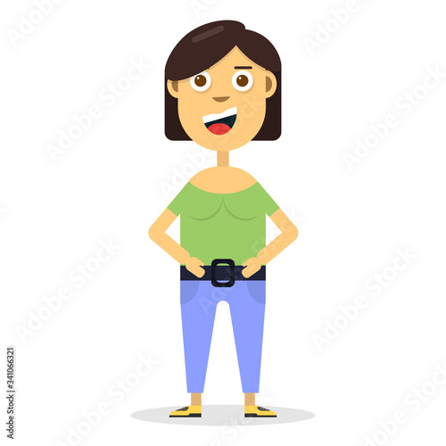 vector illustration of a young woman