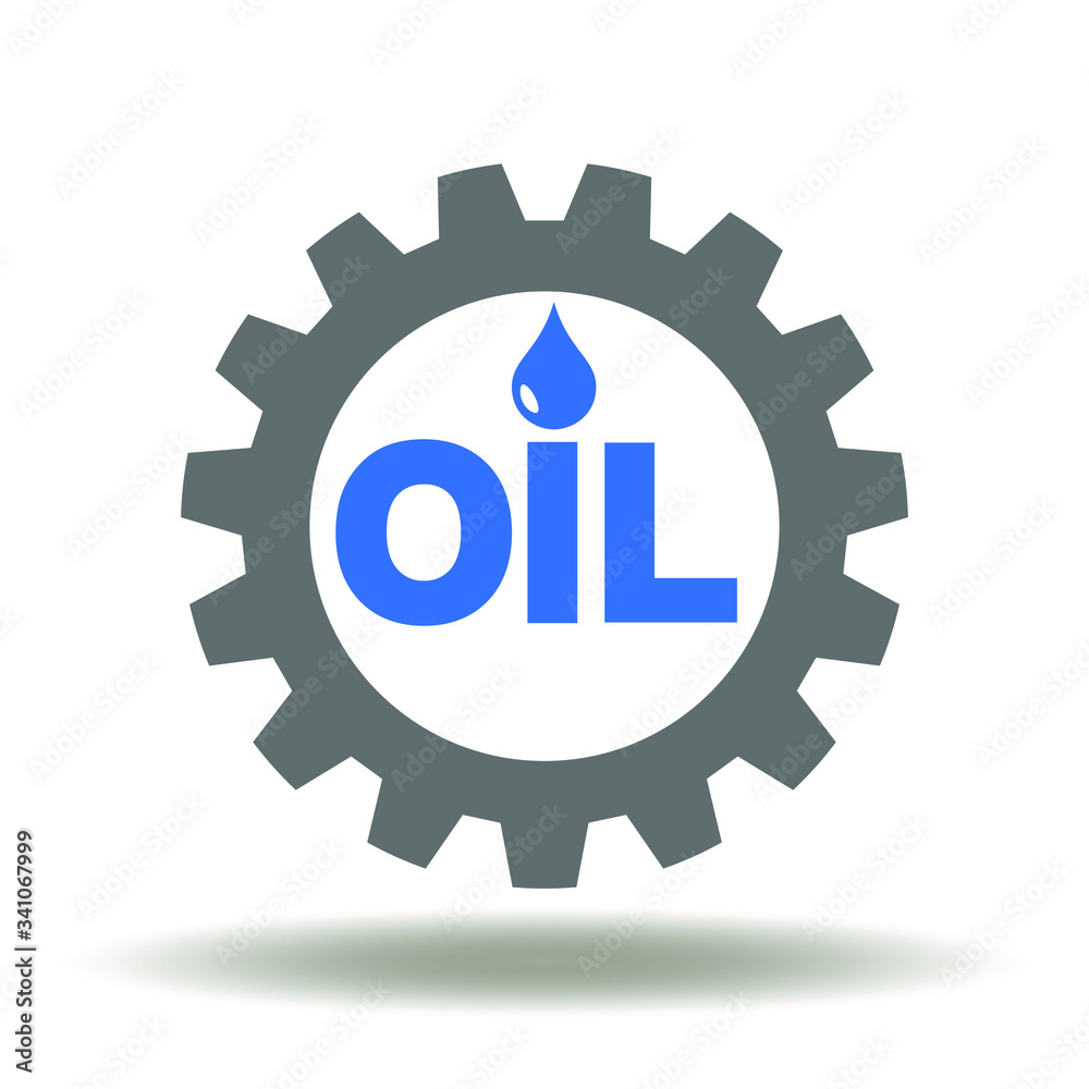 Oil Gear Drop Icon Vector. Refinery Industry Logo. Fuel Gas Gasoline Manufacture Production Symbol.