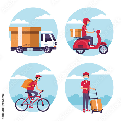 delivery service with covid19 particles