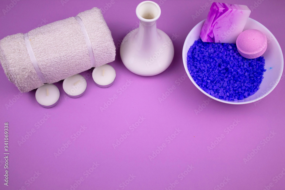 Romantic atmosphere for spa treatments. Lavender. Romantic atmosphere for spa treatments. Lavender.