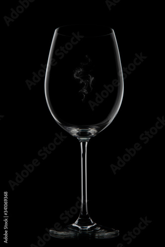  Large wine glass on a black background