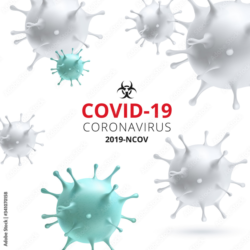 Novel Coronavirus (2019-nCoV). Virus Covid 19-NCP. Virus under the microscope. Background with realistic 3d red and green virus cells. vector illustration. Novel Coronavirus (2019-nCoV). Virus Covid 19-NCP. Virus under the microscope. Background with realistic 3d red and green virus cells. vector illustration.
