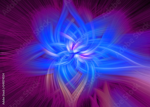 Bright blue fractal flower background