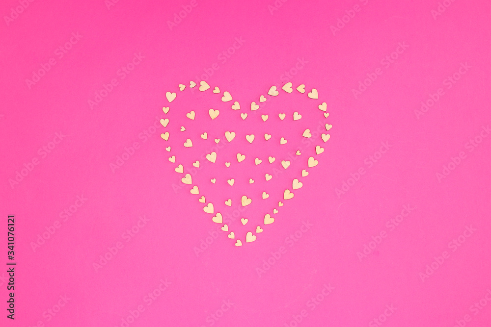 Romantic Valentine heart on pink background 