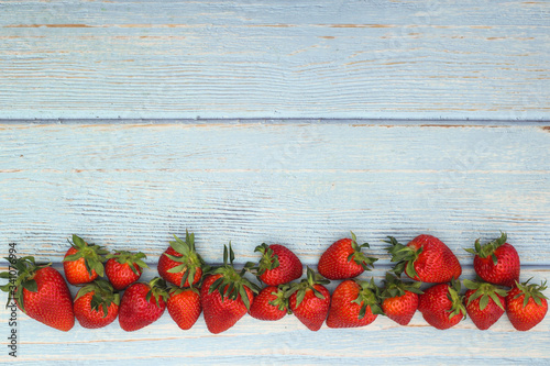 Strawberries on the bottom of the table 