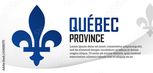 Quebec province of Canada emblem vertical banner