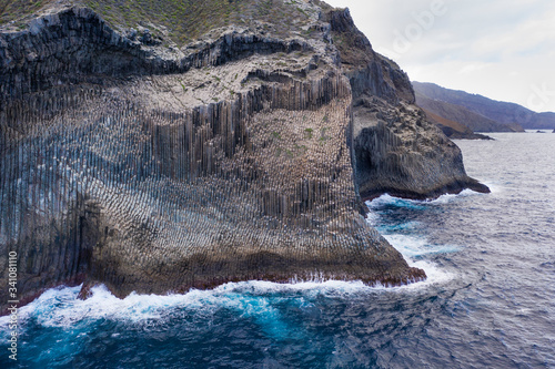 Spain, Canary Islands, La Gomera, Vallehermoso, Los Organos basalt rock formation, Organ Pipe Rock photo