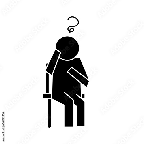 human disorientated health pictogram silhouette style