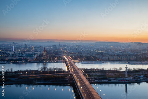 Evening scenic view on Vienna in evening