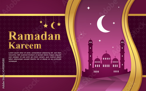 Ramadan Kareem or Eid mubarak greeting background Islamic.