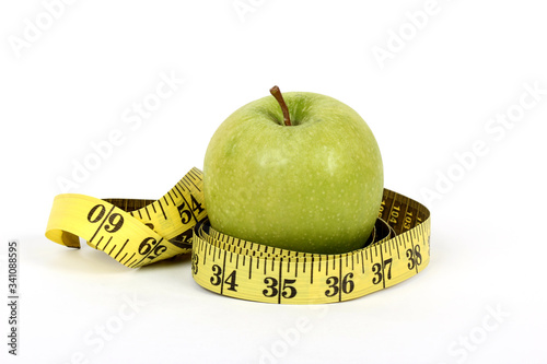 green apple diet on white ground 