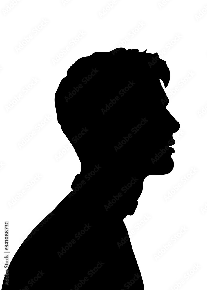 male, female,  profile picture, silhouette. Of the page	