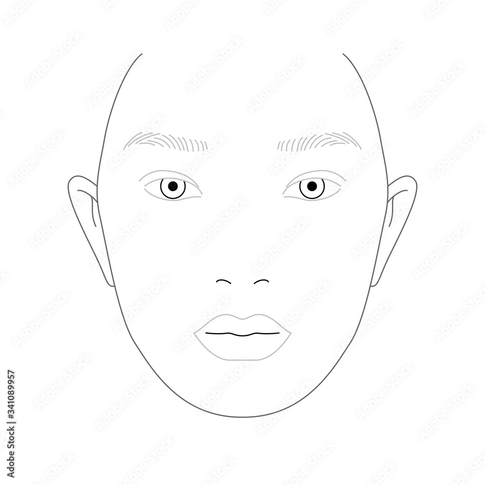 Face chart of female makeup Face chart of female makeup