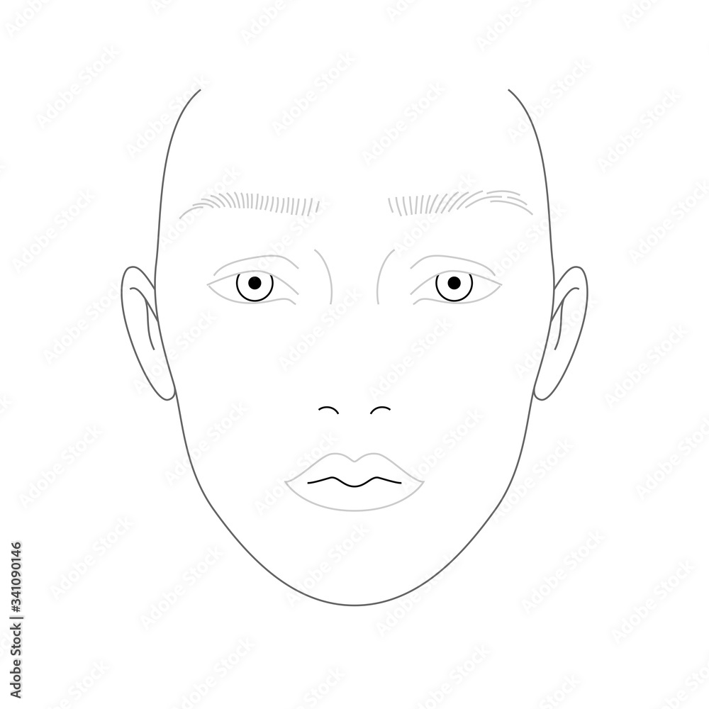 Face chart of female makeup Face chart of female makeup