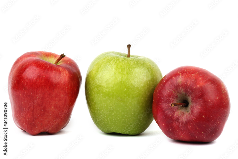 red and green apple diet on white ground red and green apple diet on white ground