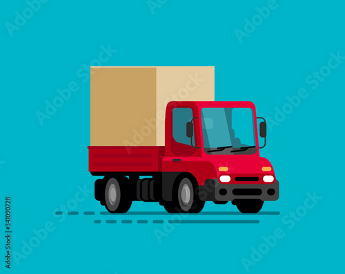 Truck delivery, moving. Transport, trucking vector illustration