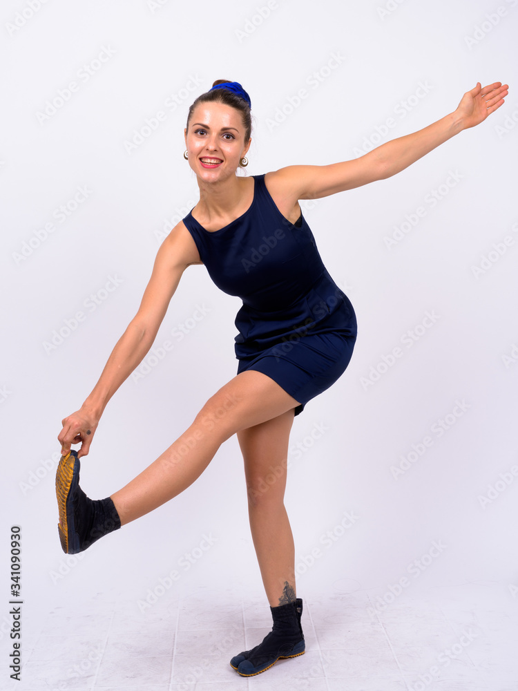 Obraz premium Full body shot of young beautiful businesswoman