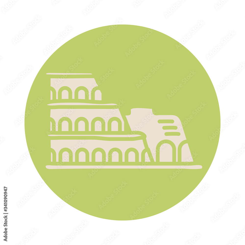 roman coliseum block style icon