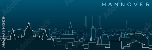 Hannover Multiple Lines Skyline and Landmarks