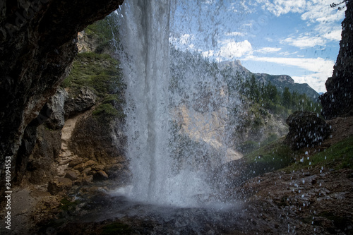Waterfall in the Dolomite Mountains